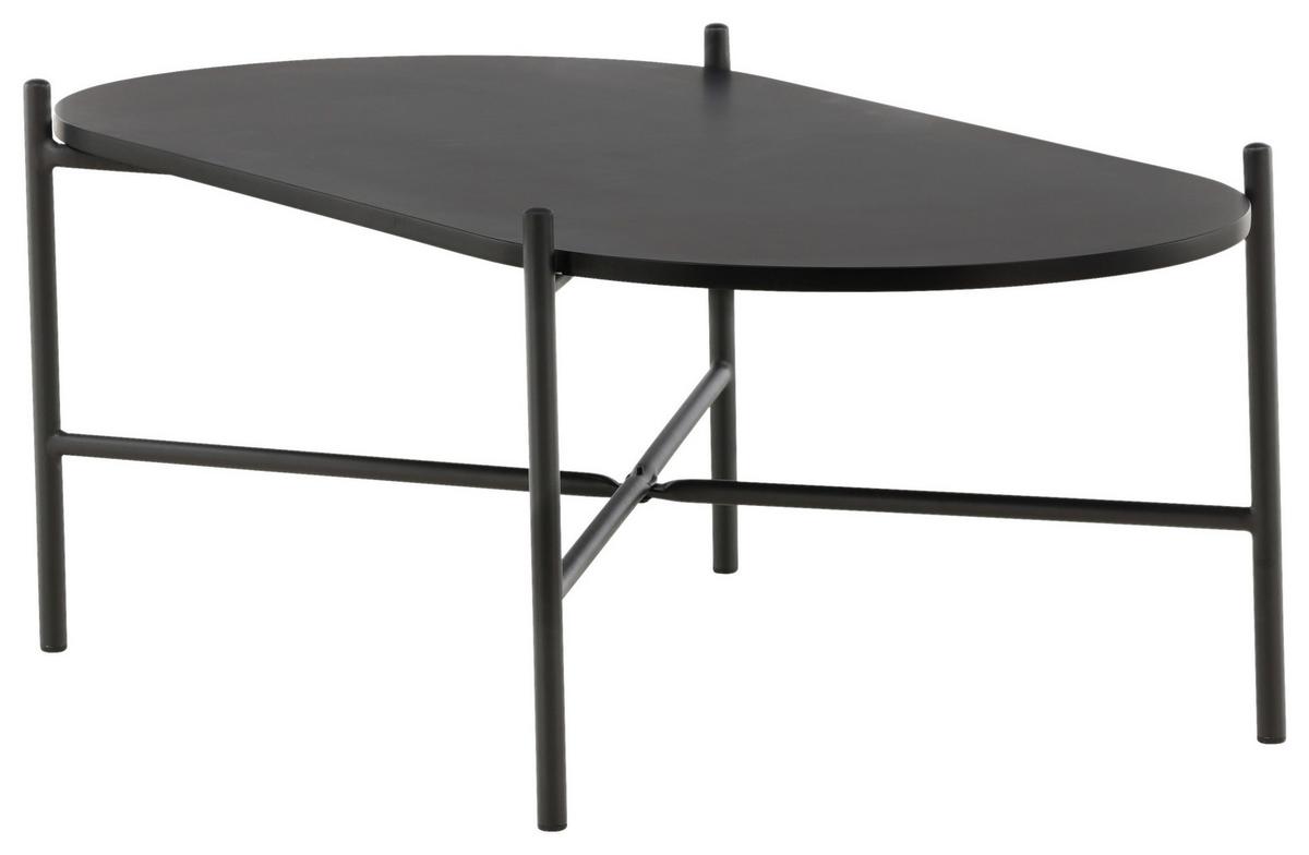 COUCHTISCH PUEBLO - Schwarz, Design, Holzwerkstoff/Metall (120/60/45cm) - Livetastic