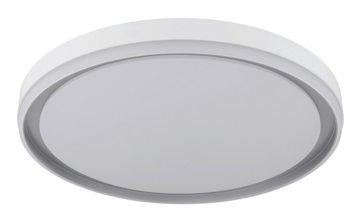 Led Stropna Svjetiljka Janice - bijela/srebrne boje, Design, metal/plastika (50/8cm) - Globo