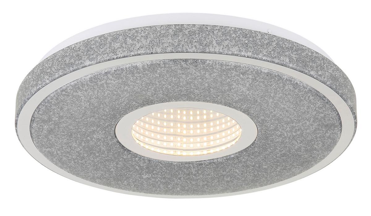 Led Stropna Svjetiljka Astania - bijela/siva, Basics, metal/plastika (38/6,5cm) - Globo