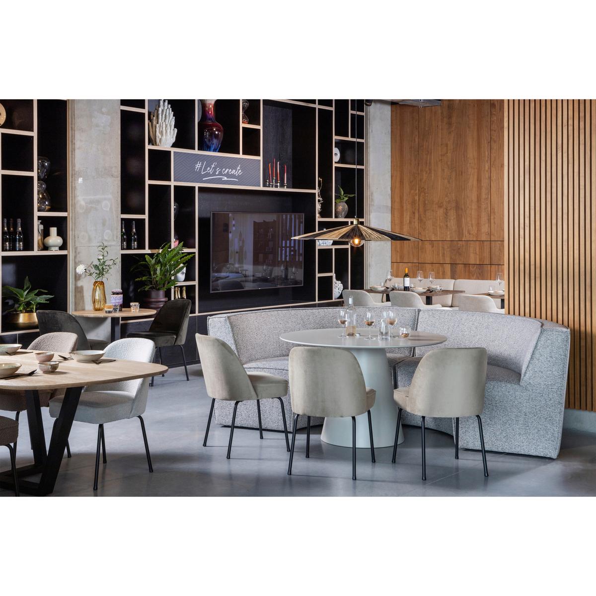 Esstisch Jorre Beige - Beige, Design, Holzwerkstoff (120/120/76cm) - Livetastic