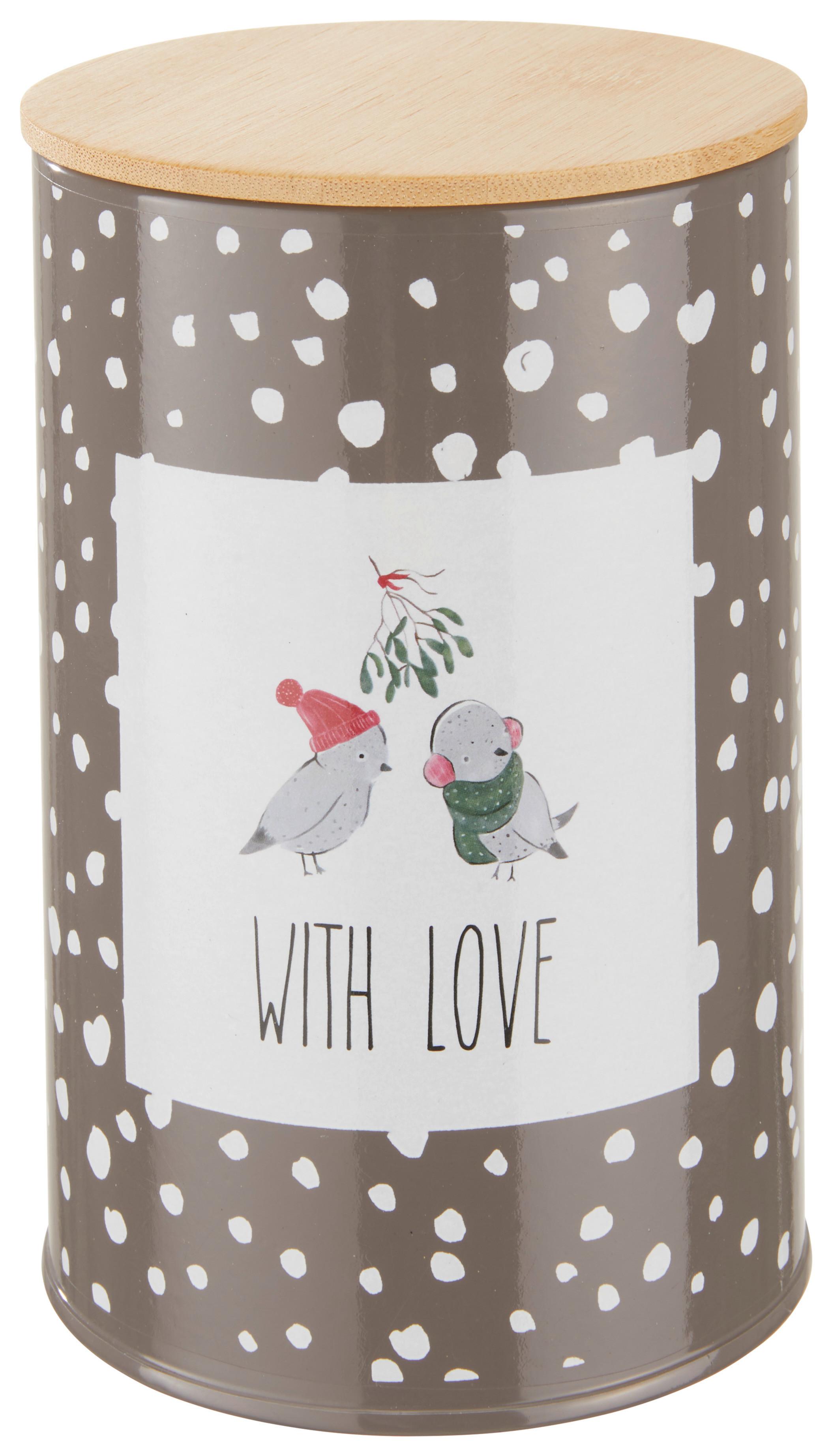 Ételtároló Doboz Lovebirds - natúr színű/többszínű, fa/fém (10/14,5cm) - Modern Living