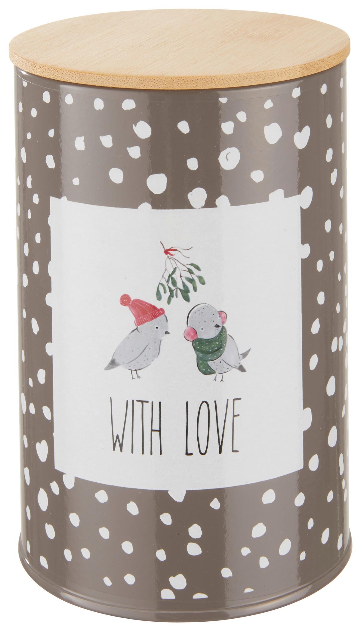 Ételtároló Doboz Lovebirds - natúr színű/többszínű, fa/fém (10/14,5cm) - Modern Living