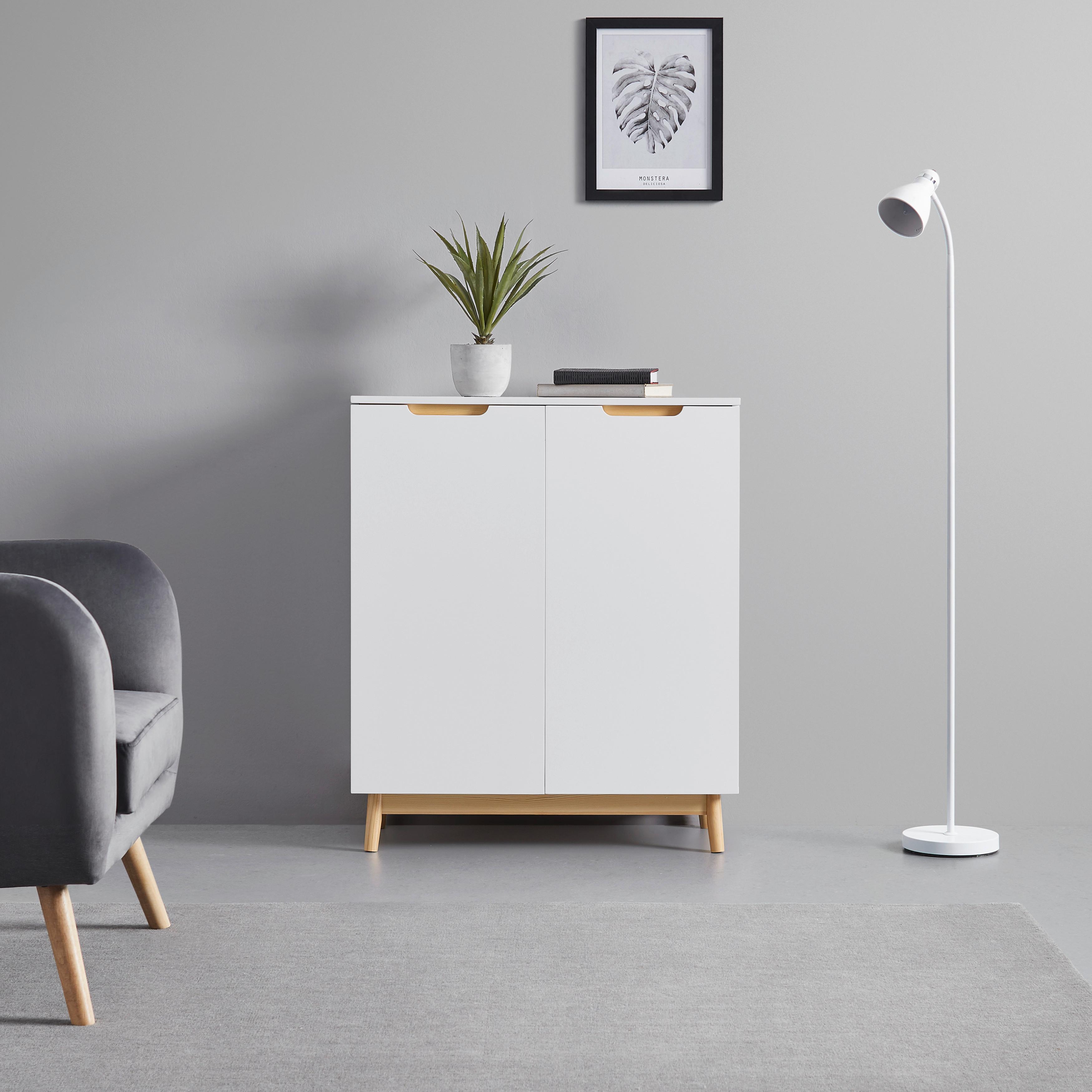 Komoda Nicole, Bela, Barva Bora - barve bora/bela, Moderno, les (80/94,5/38cm) - Bessagi Home