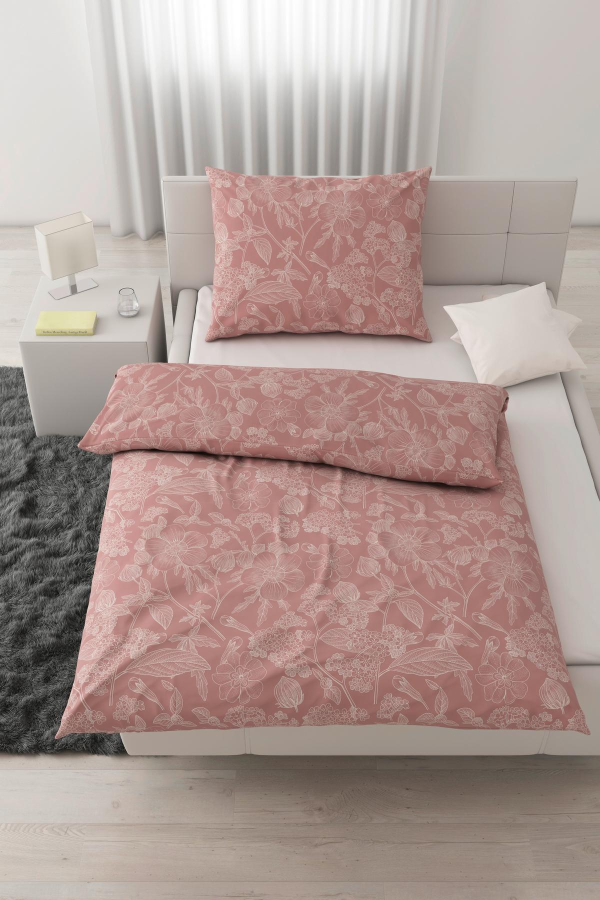 BETTWÄSCHESET LINETTE - Rosa, Romantik / Landhaus, Textil (160/210cm) - Modern Living