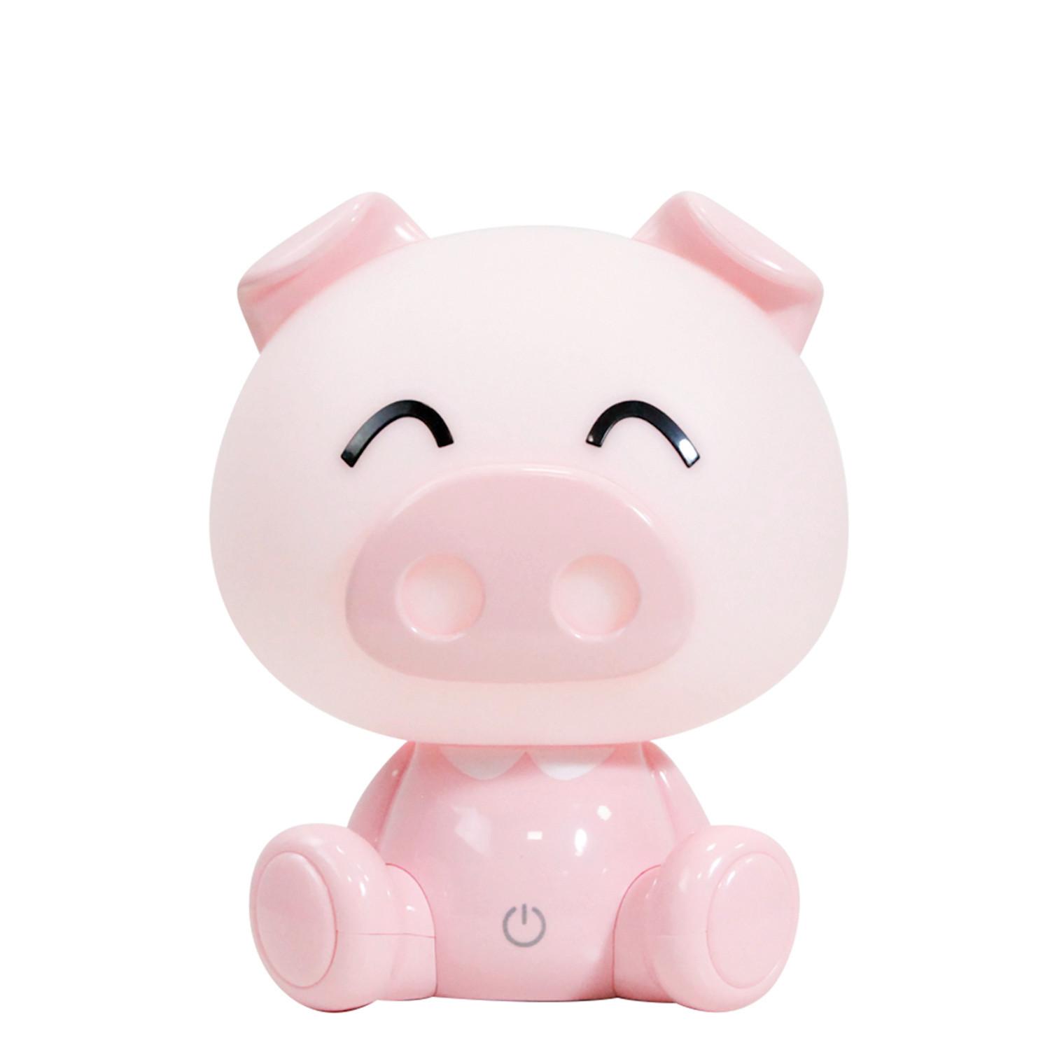 Kindertischleuchte Piggy Rosa Pink max. 3 Watt - Pink, Basics, Kunststoff (15/15/19cm)