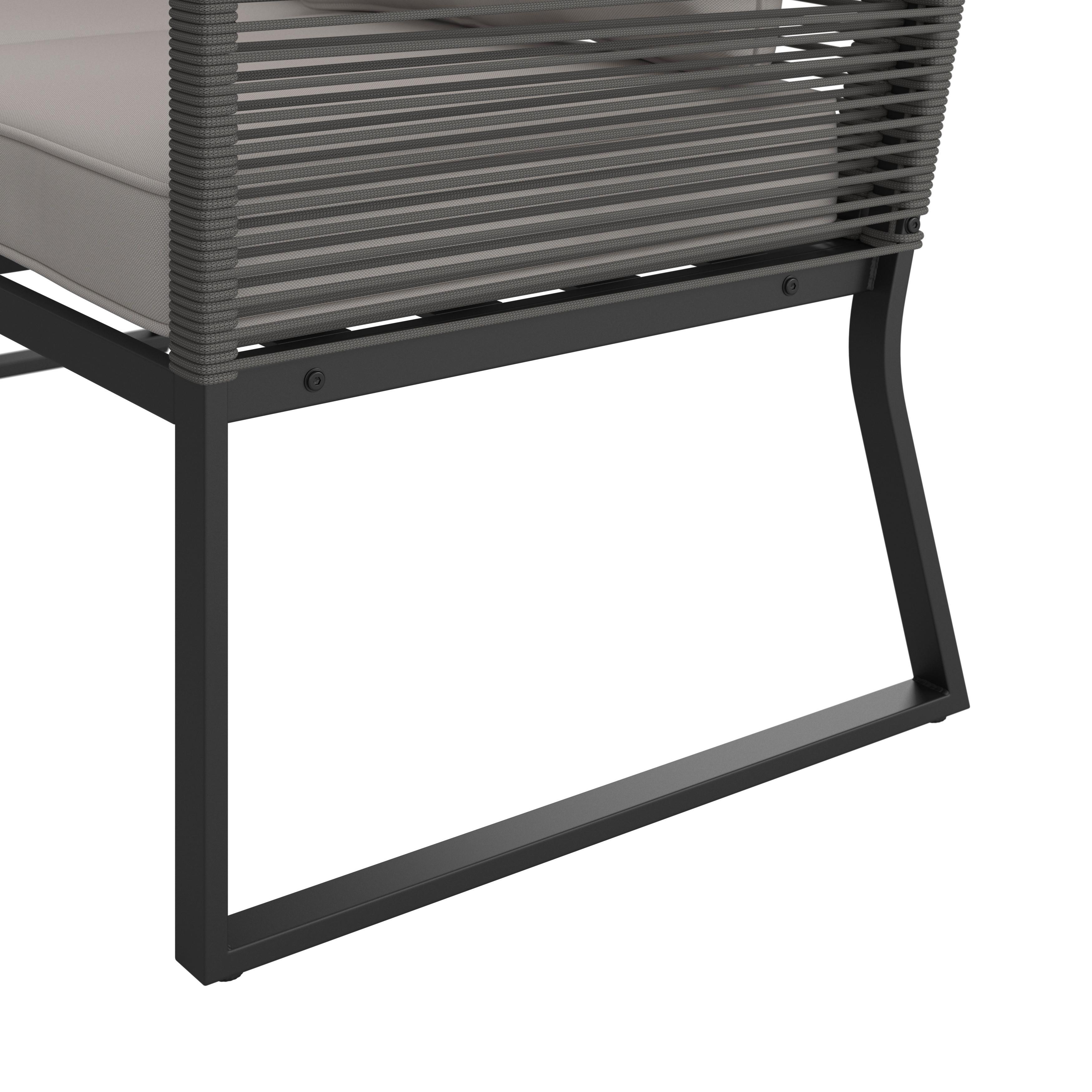LOUNGESET SONORA - ljusgrå/svart, Modern, metall/glas (181/73/65cm) - Bessagi Garden