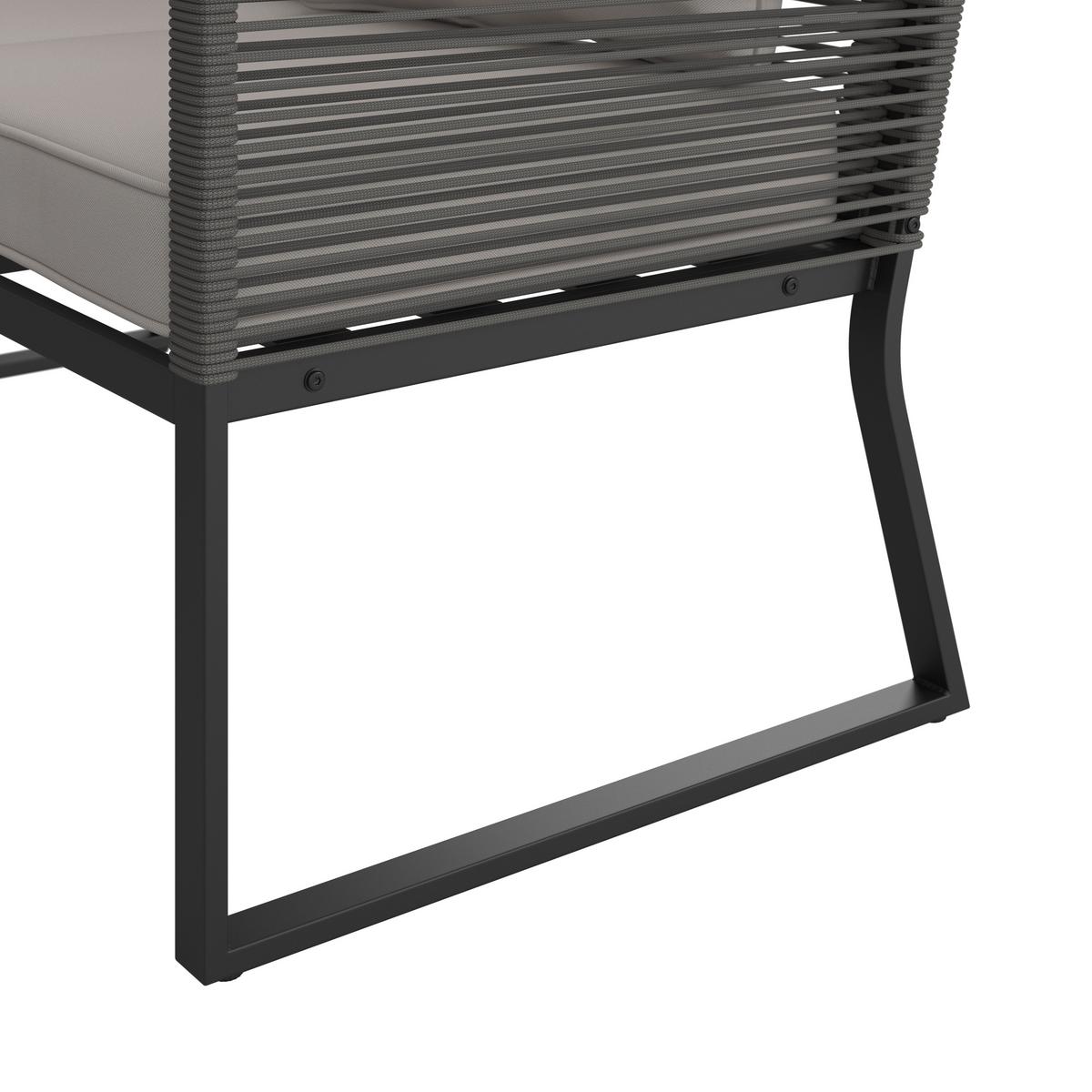 Garnitură grădină Sonora - gri deschis/culoare natur, Modern, plastic/sticlă (181/73/65cm) - Bessagi Garden