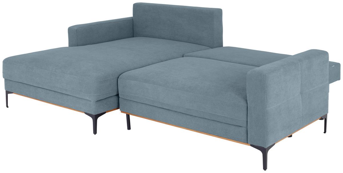 Kutna Garnitura Bergamo - crna/svijetlo plava, Moderno, tekstil/metal (162/238cm) - Mömax