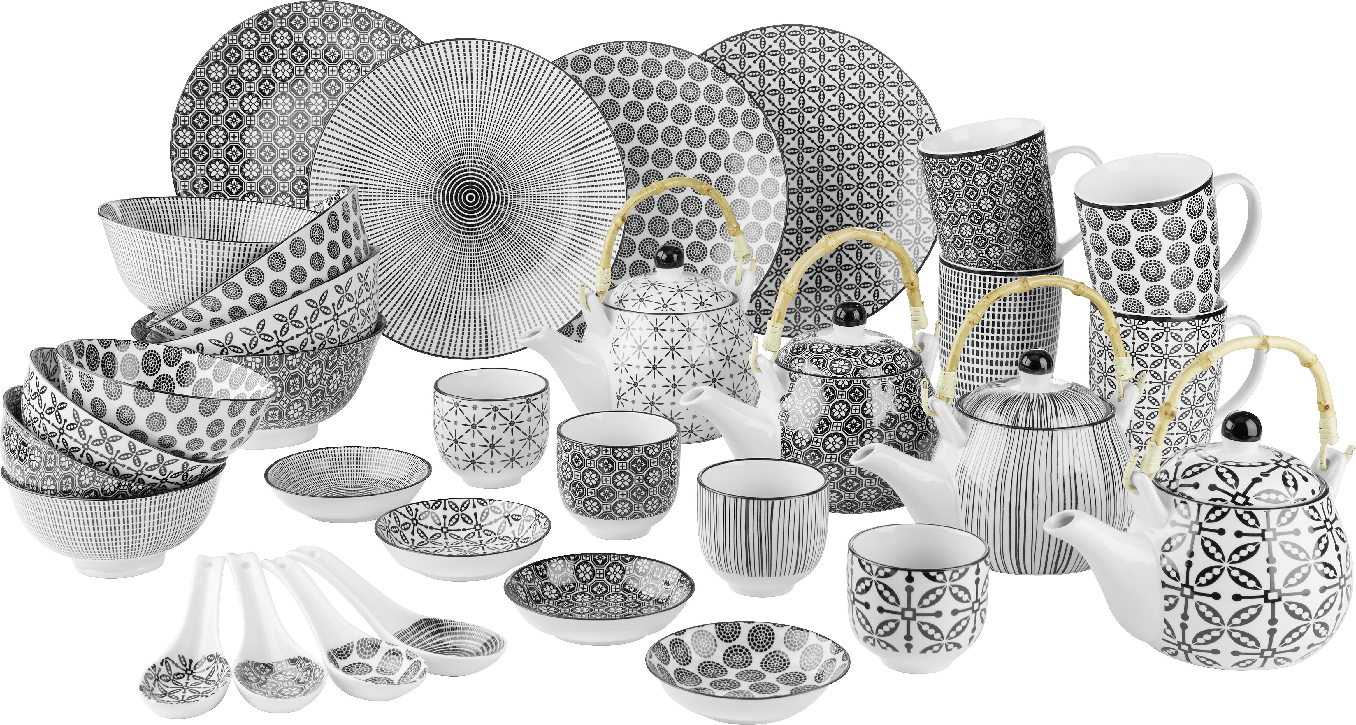 Teekanne Shiva diverse Designs - Weiss/Schwarz, Lifestyle, Keramik (18/11cm) - Modern Living