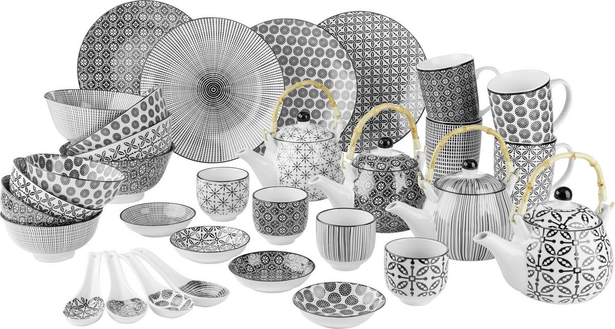 Teáskanna Shiva - fekete/fehér, Lifestyle, kerámia (18/11cm) - Modern Living