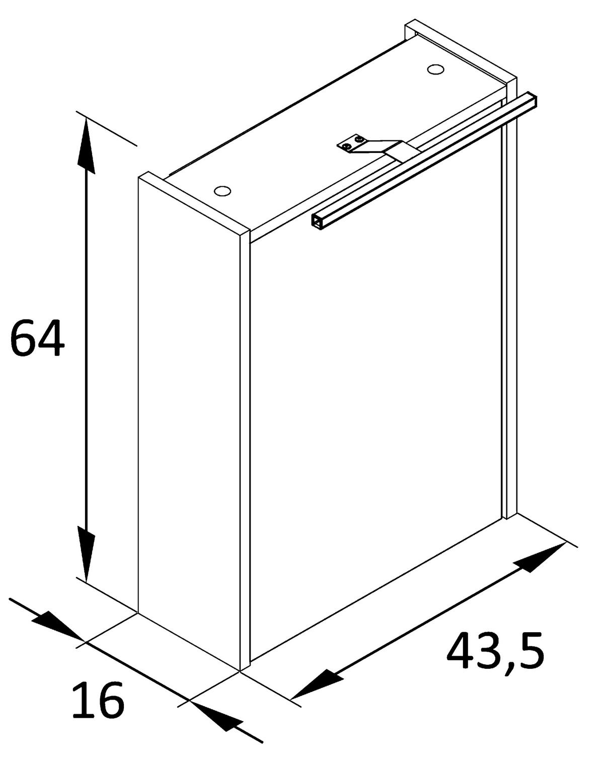 Omara Z Ogledalom Katta, Antracit, Osvetlitev - antracit, Moderno, steklo/leseni material (43,5/64/16cm) - Stylife