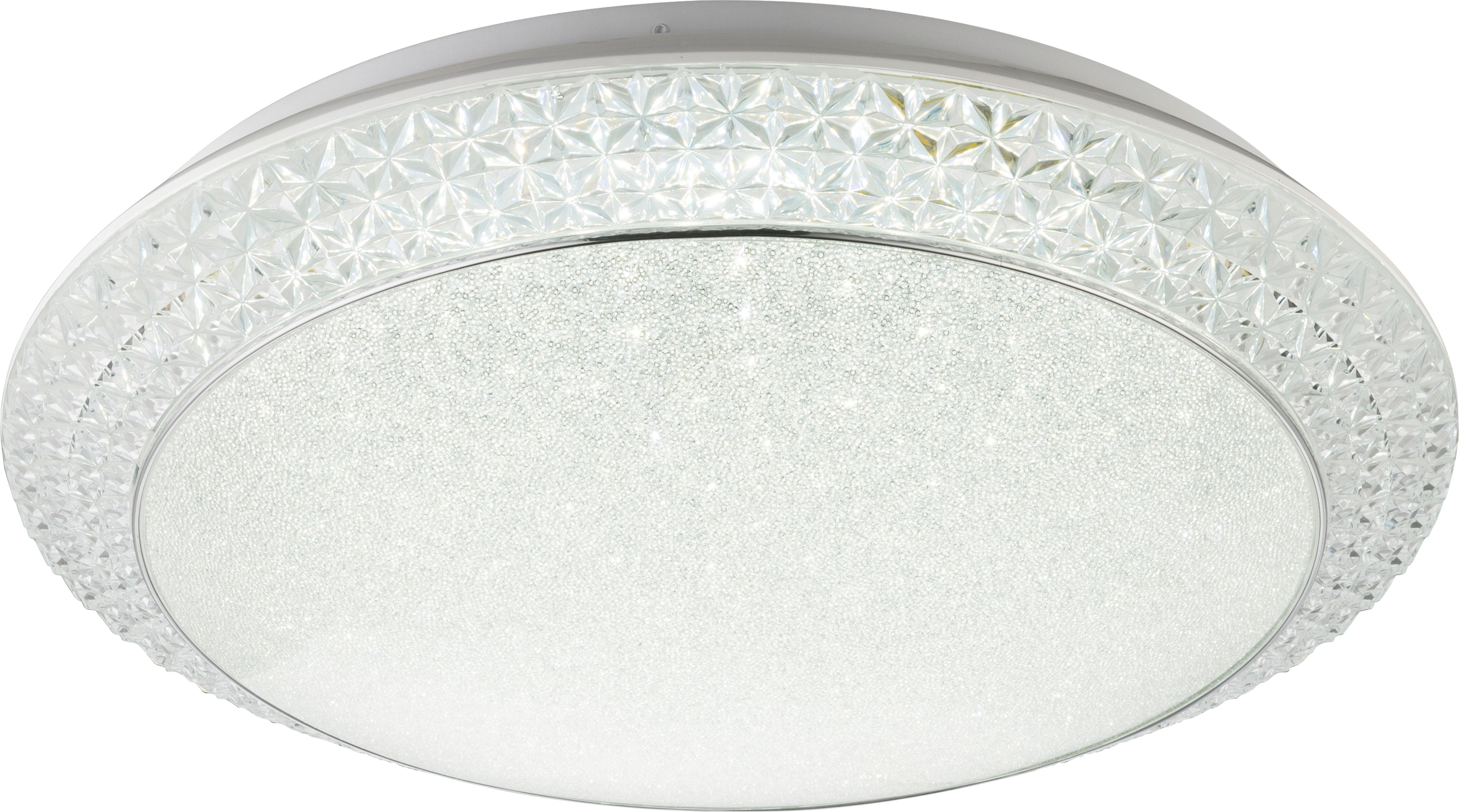 LED-Deckenleuchte Ronja in Weiß max. 40 Watt - Klar/Weiß, KONVENTIONELL, Kunststoff/Metall (51/12cm) - Globo