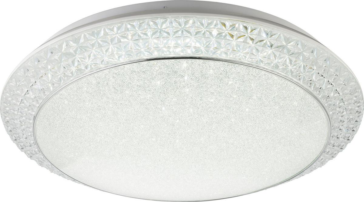 LED-Deckenleuchte Ronja in Weiß max. 40 Watt - Klar/Weiß, KONVENTIONELL, Kunststoff/Metall (51/12cm) - Globo