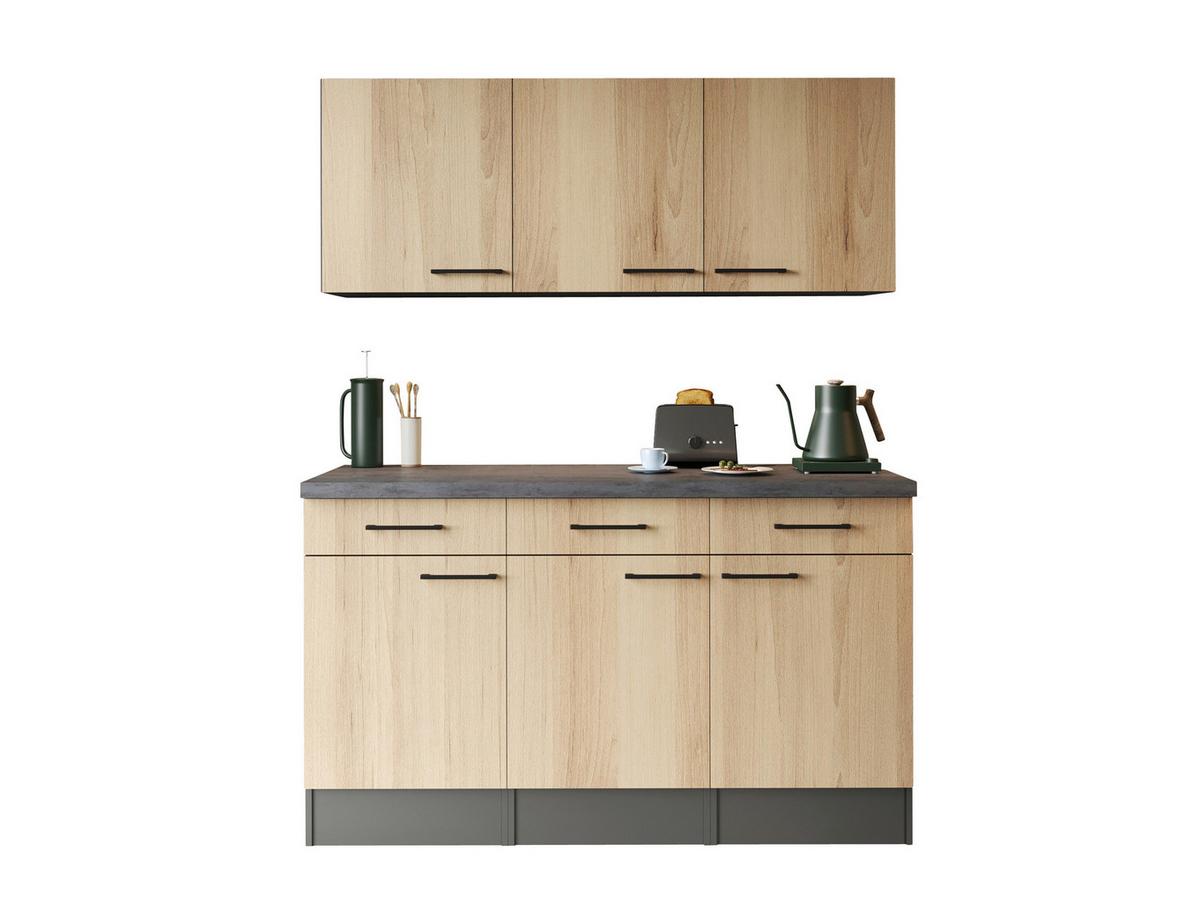 Buffet Oliver Eiche/Grau - Schwarz/Eiche Artisan, Trend, Holzwerkstoff/Metall (150/200/60cm) - Respekta