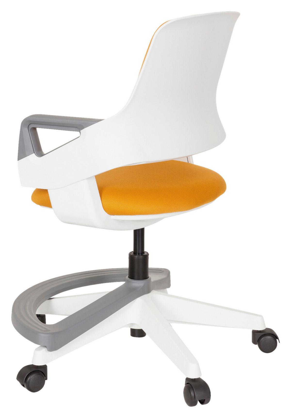 Jugenddrehstuhl Kid Flex ca. 53x80-93x60 cm Orange - Orange/Weiß, Basics, Kunststoff (53/80-93/60cm) - MID.YOU