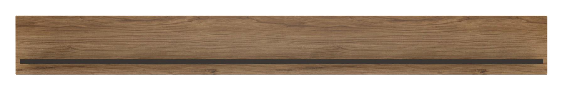 Zidna Polica Brolo - boje hrasta/crna, Moderno, drvni materijal (197,3/22/20,7cm) - Modern Living