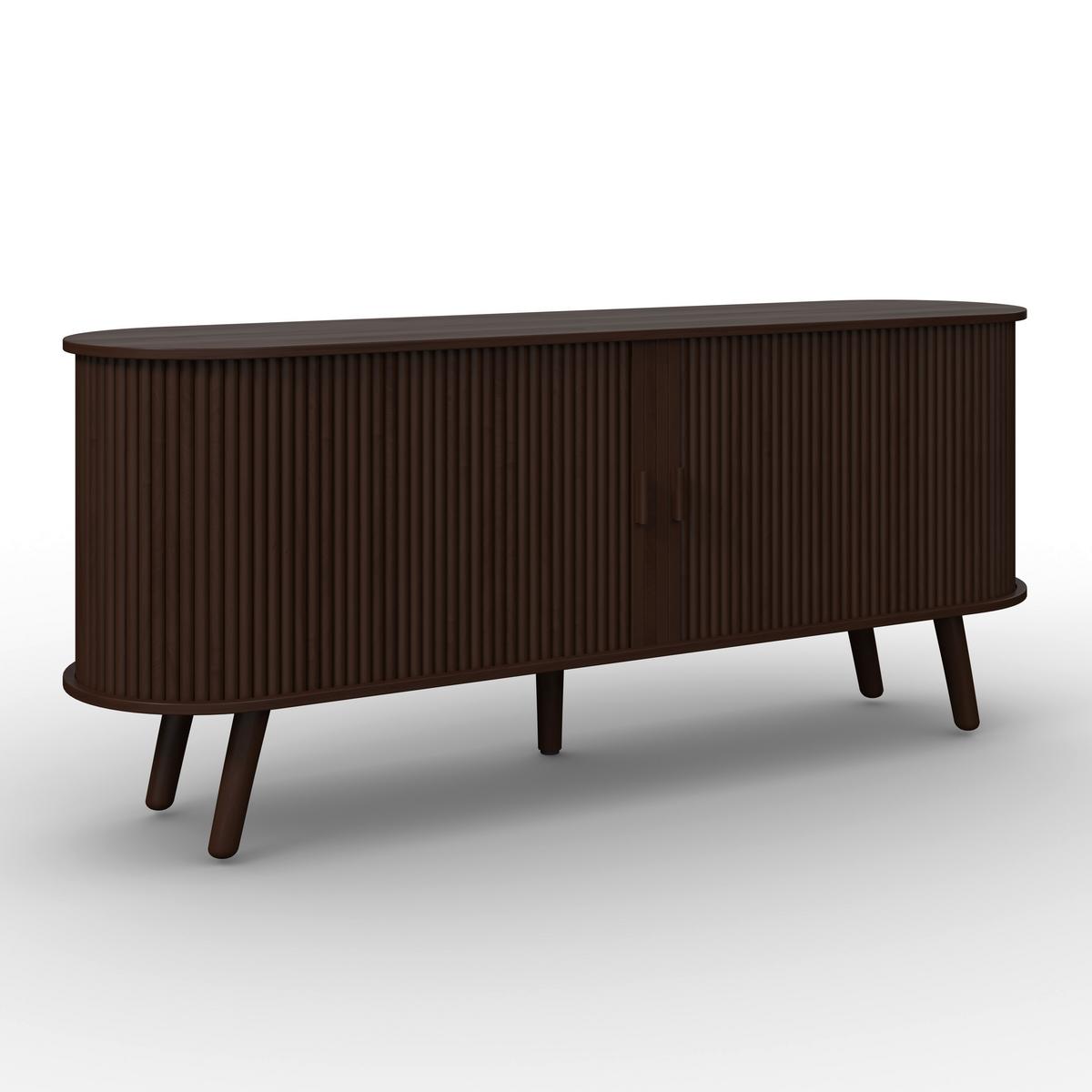 Sideboard Ennio Walnussfarben Echtholz/MDF - Walnussfarben, MODERN, Holz/Holzwerkstoff (160/80/40cm) - Bessagi Home