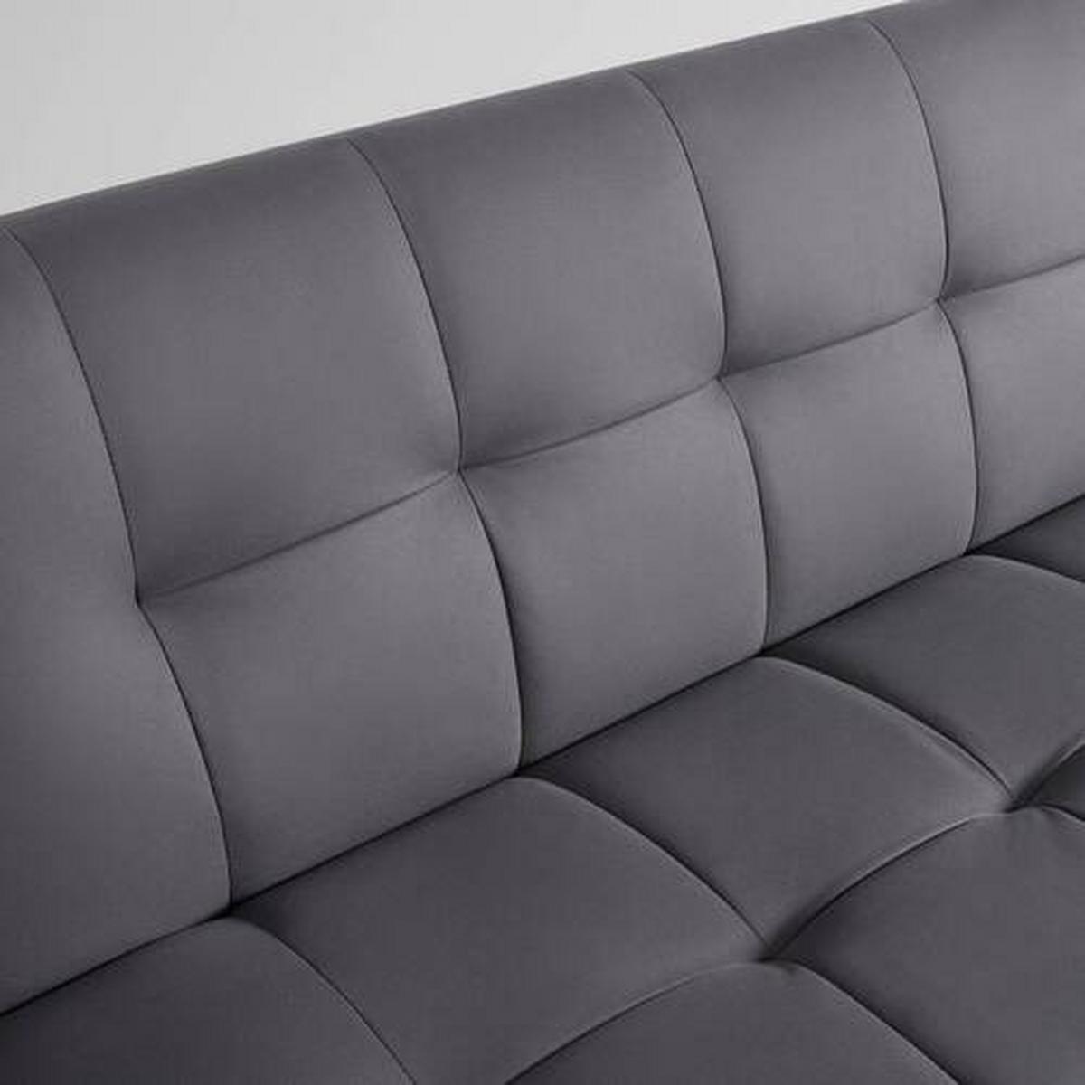 Schlafsofa Geli Dunkelgrau Webstoff - Dunkelgrau/Schwarz, MODERN, Holz/Textil (192/88/97cm) - Bessagi Home