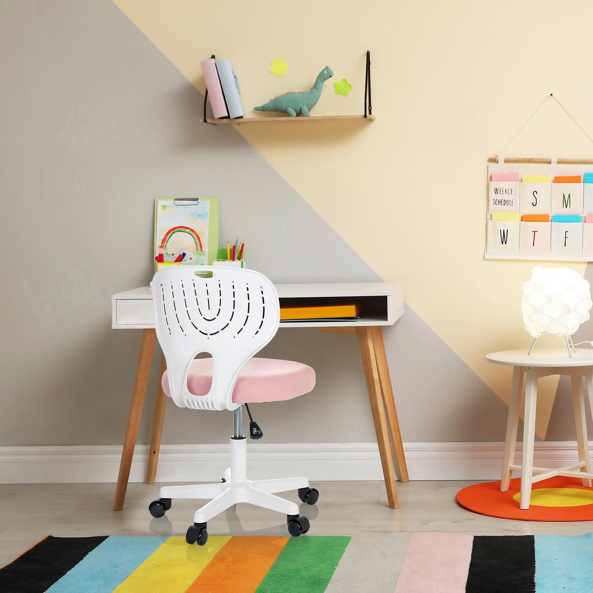 Otroški Vrtljivi Stol Kiddy Top W, Roza - roza/bela, Basics, umetna masa/tekstil (52/73/52cm) - MID.YOU