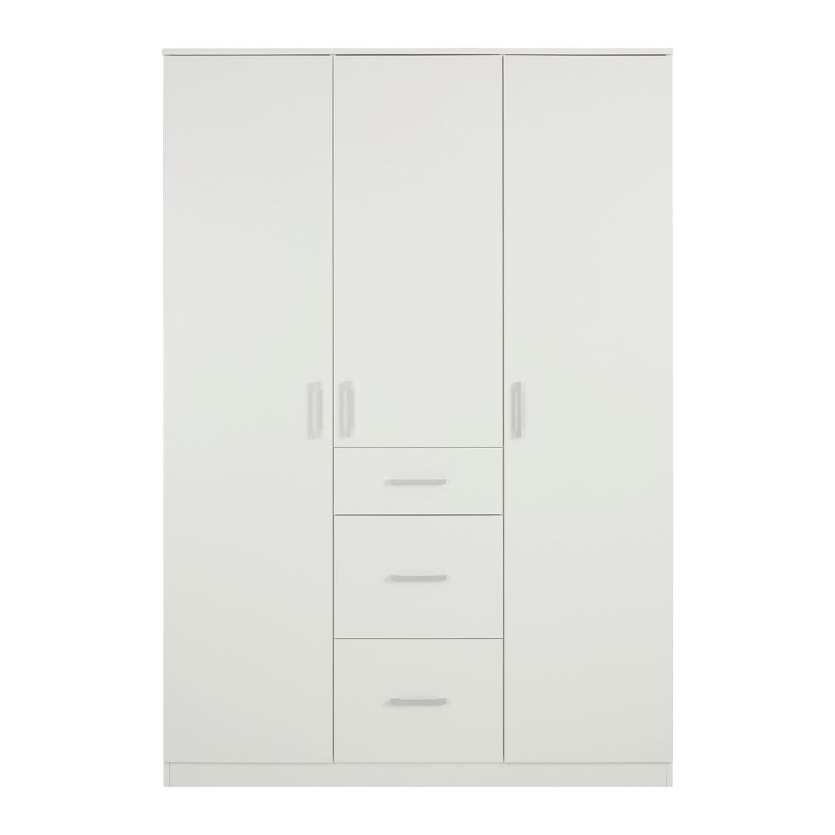 Dulap cu uși rotative Lasse 3T pe ALB cca 135x197x55cm - alb, Konventionell, lemn (135/197/55cm) - Mömax