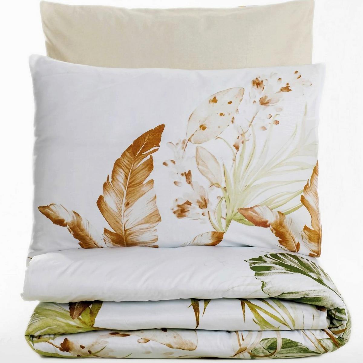 POŚCIEL LUSTER - BEIGE - beżowy/biały, Basics, tkanina (135/200cm)