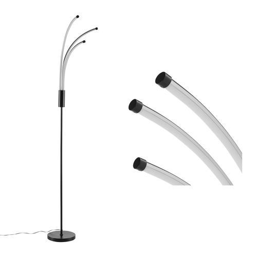 LED-Stehleuchte Thore max. 17,5 Watt - Chromfarben/Schwarz, ROMANTIK / LANDHAUS, Metall (22/175,6cm) - Modern Living