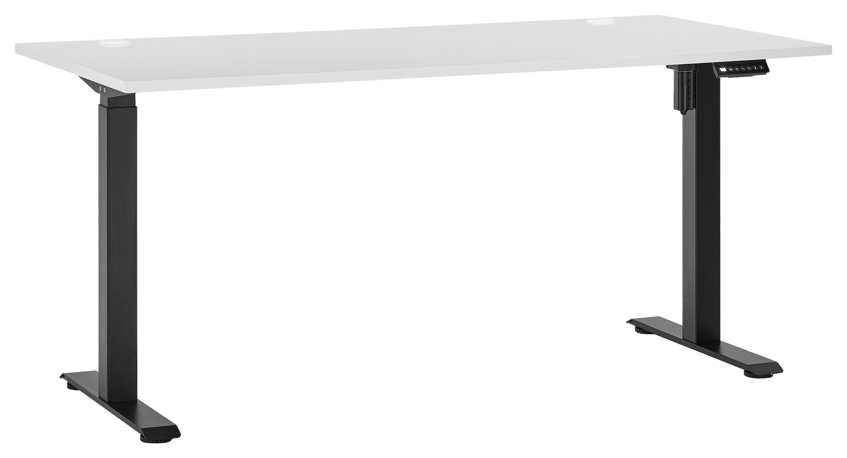 Schreibtisch Toni in Weiß - Schwarz/Weiß, KONVENTIONELL, Holzwerkstoff/Metall (160/77/74-117cm) - Mömax