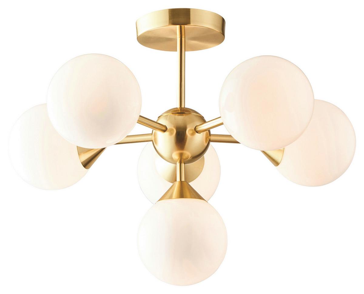 LAMPA SUFITOWA A1C1Y0 OSCAR - biały wysoki połysk/kolor chromowy, Konventionell, szkło (49.8/37cm) - ENDON