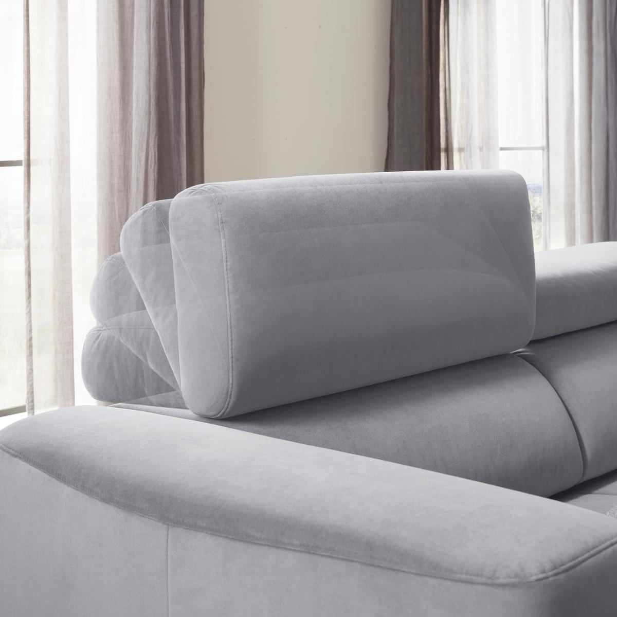 Ecksofa Emma rechts Grauweiß - Grauweiß/Schwarz, MODERN, Textil (301/47/210cm) - Premium Living