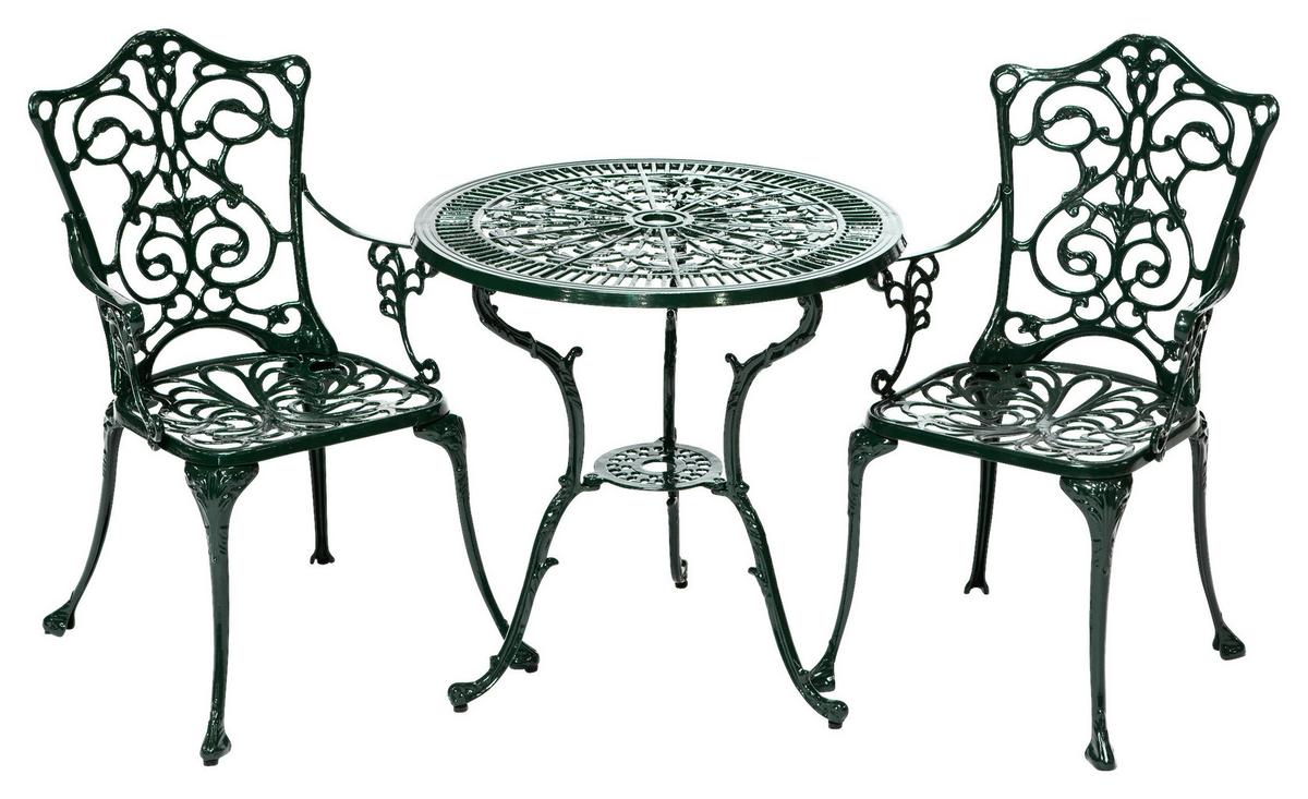 Set Za Balkon Lugano, Zelena, Aluminij, 3-Delno - zelena, Konvencionalno, kovina - Gardenson