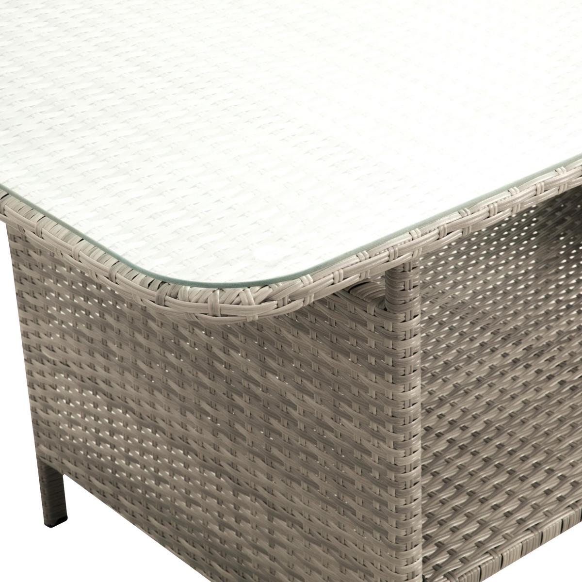 Loungegarnitur 4-tlg. Wien Kunststoffgeflecht mit Kissen - Beige/Grau, MODERN, Kunststoff/Textil (140/68/80cm) - Gardenson