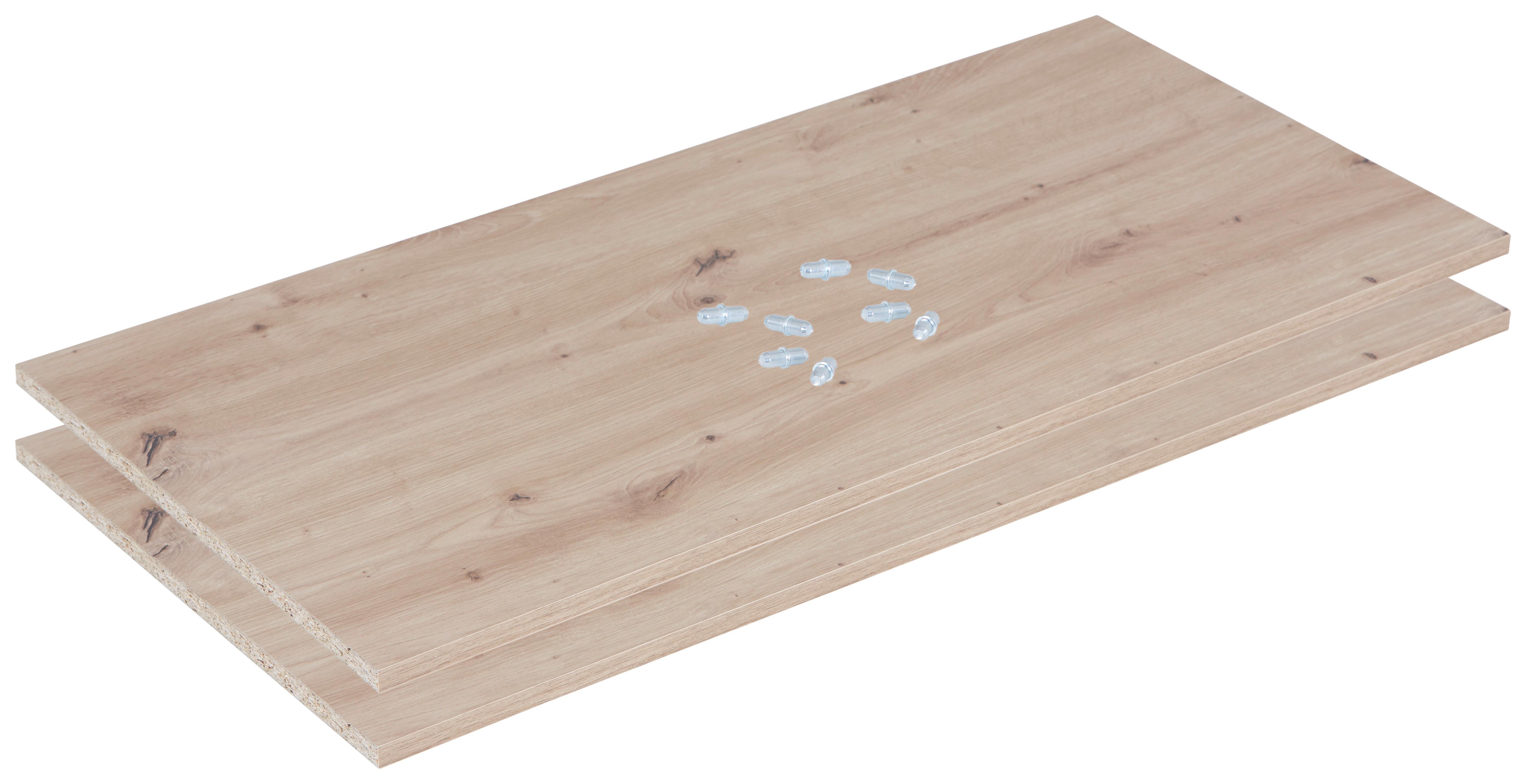 Set Polic Basit, 2 Kos, Barva Hrasta - hrast artisan, Konvencionalno, leseni material (95/1,6/45cm)