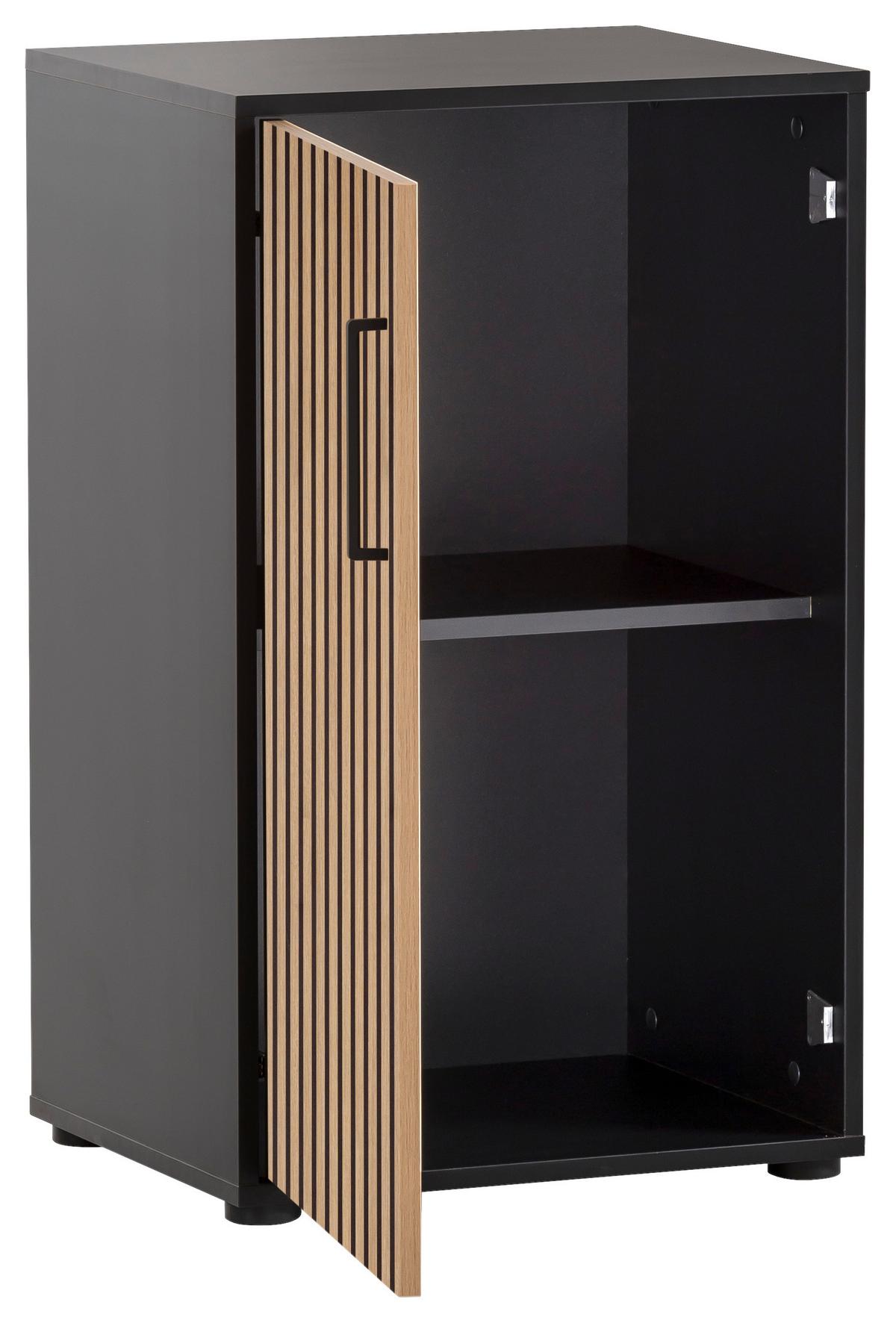 Aktenschrank Hank Schwarz/Eiche Artisan - Schwarz/Eiche Artisan, MODERN, Holzwerkstoff (50,95/83,6/41cm) - MID.YOU