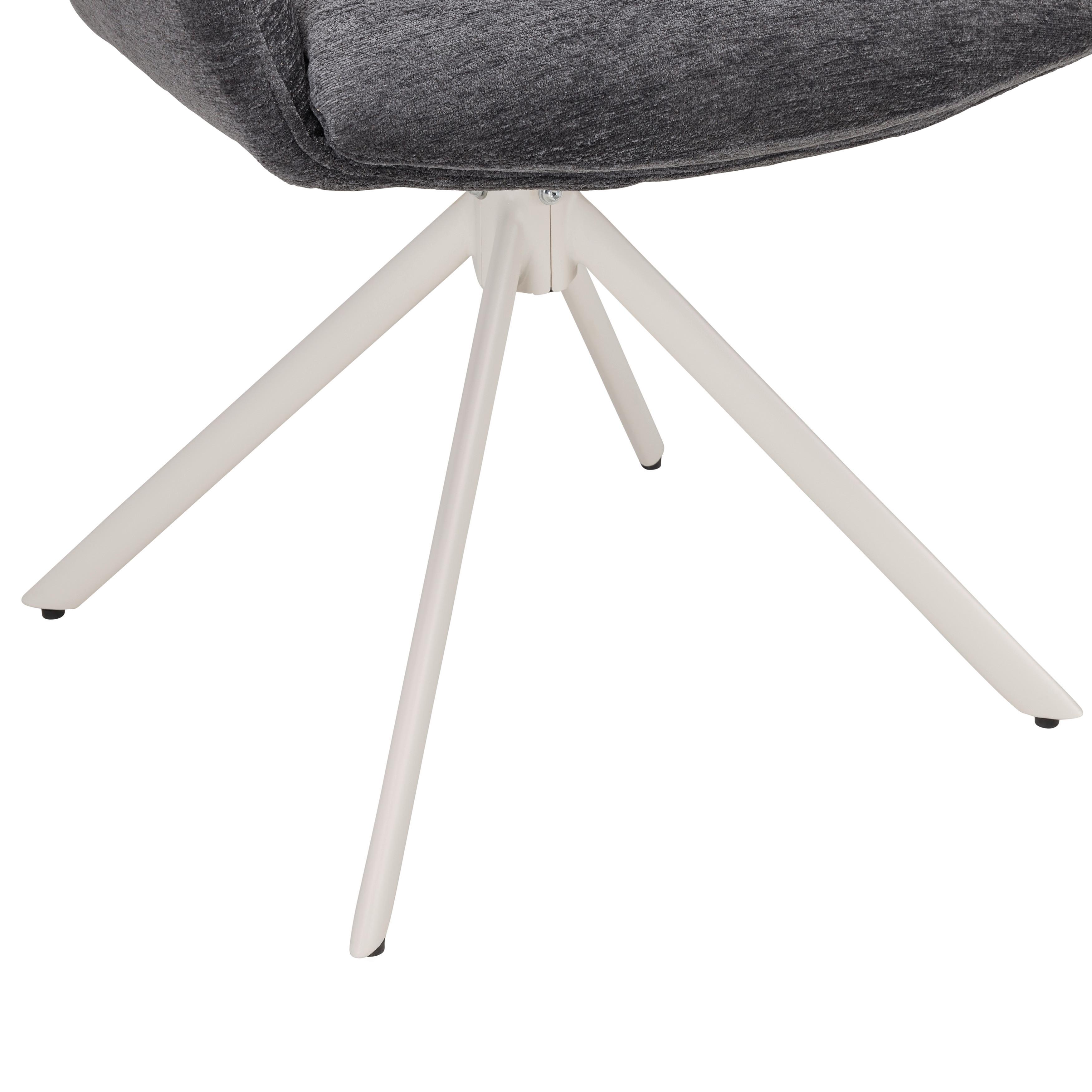 STOL MED ARMSTÖD STELLA - beige/grå, Design, metall/textil (58/91/65cm) - Mömax