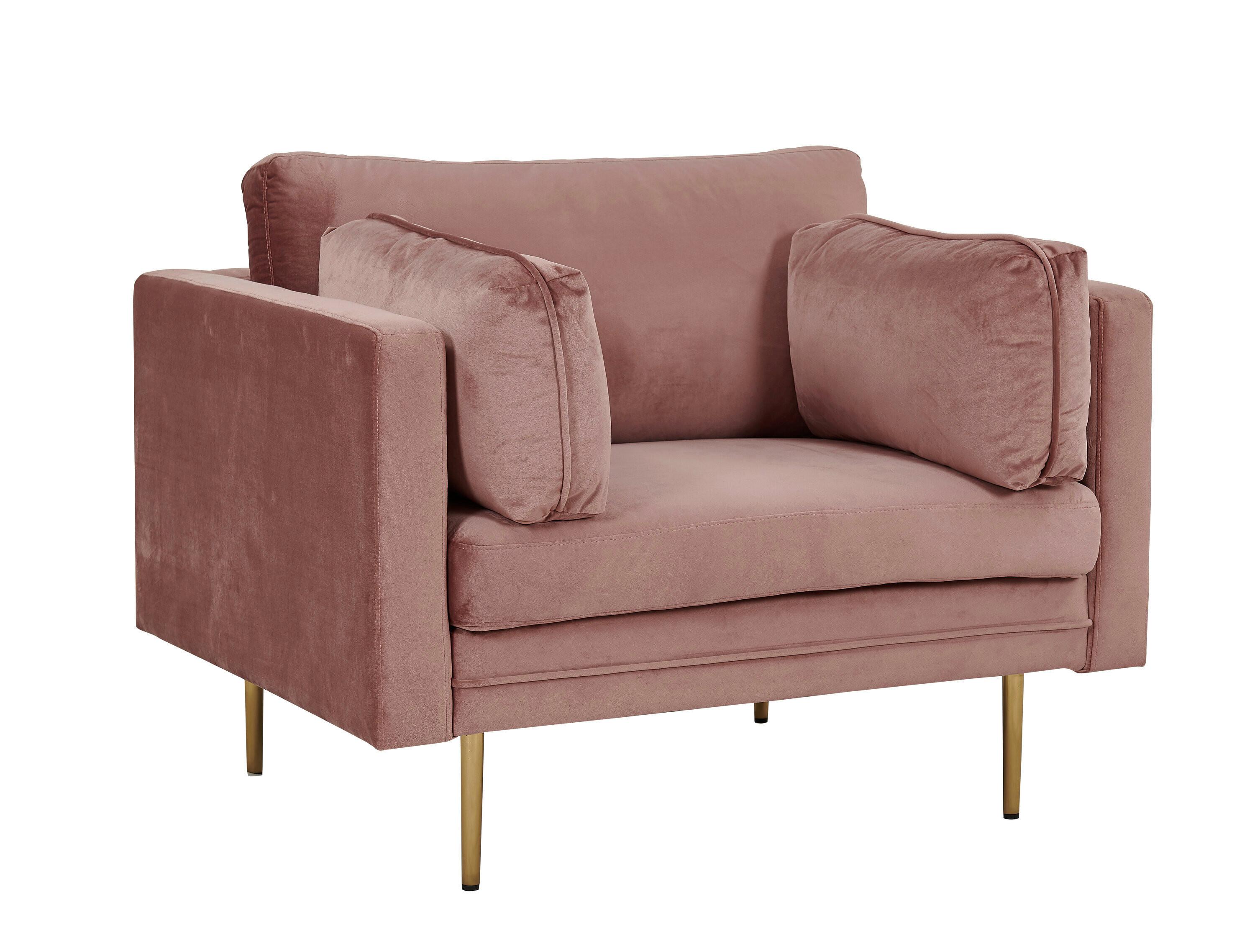 Armlehnstuhl Boom Pink - Pink, MODERN, Textil/Metall (110/88/90cm) - Livetastic