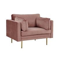Armlehnstuhl Boom Pink - Pink, MODERN, Textil/Metall (110/88/90cm) - Livetastic