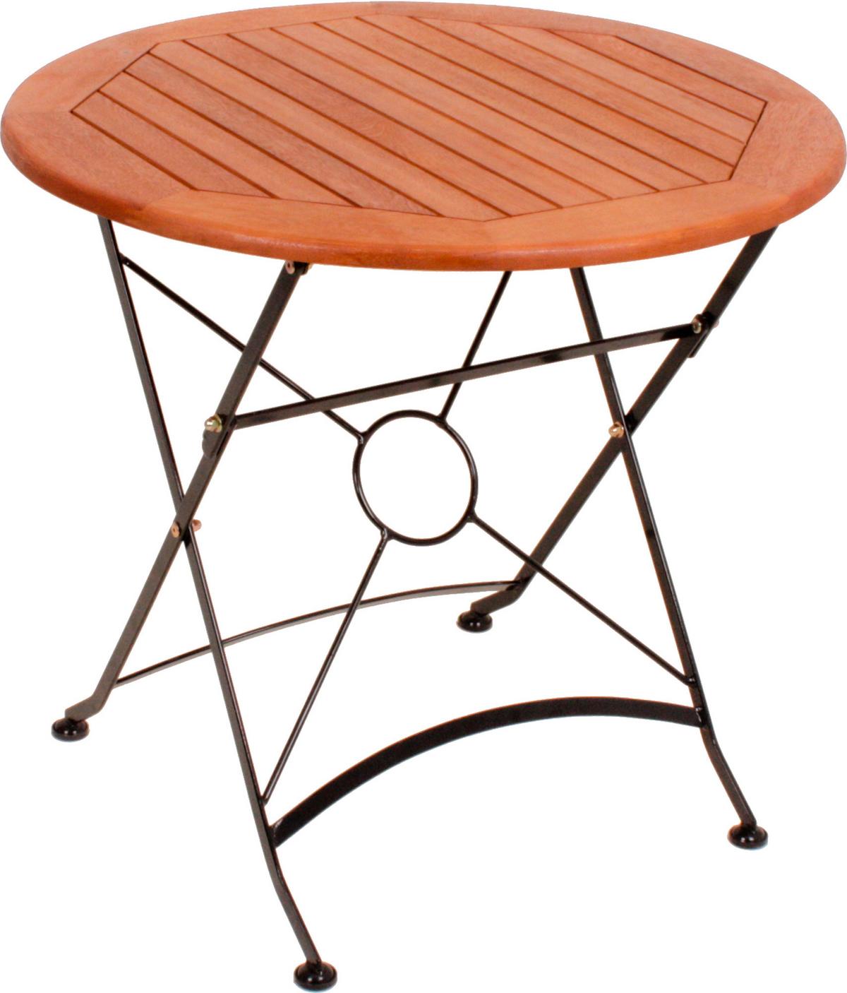 Gartenmöbel-Set Wien 5-tlg. klappbar Holz - Eukalyptusholzfarben/Schwarz, Basics, Holz/Metall (56/89/58cm) - Gardenson