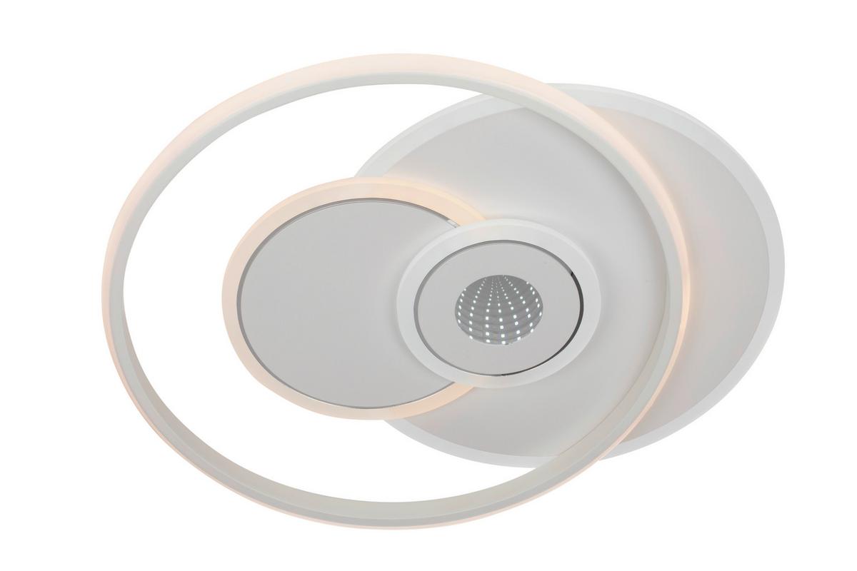 LAMPA SUFITOWA LED LUCCA - biały, Trend, tworzywo sztuczne/metal (50,3/42,5/6cm) - Novel