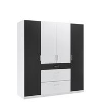 Omara S Klasičnimi Vrati Click Bela, Barva Grafita - bela/barve aluminija, Konvencionalno, umetna masa/leseni material (179/199/58cm) - Mömax