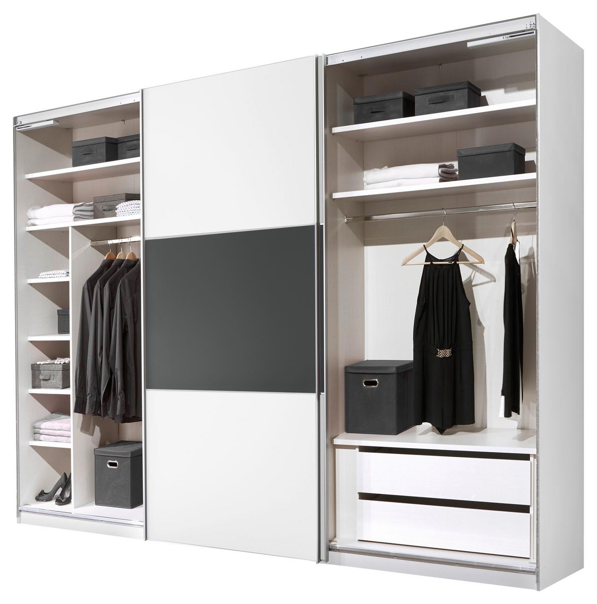 Ormar S Kliznim Vratima Includo - bijela/antracit, Design (280/222/68cm) - Premium Living