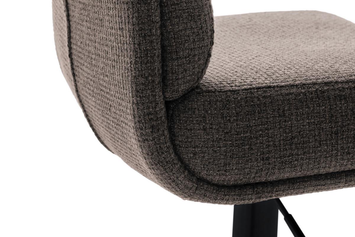 STOŁEK BAROWY LEXINGTON - czarny/cappuccino, Design, metal/tkanina (43/84/52cm) - Dieter Knoll