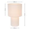 BORDSLAMPA STOFLI - vit/naturfärgad, Modern, metall/textil (28/44cm) - Mömax