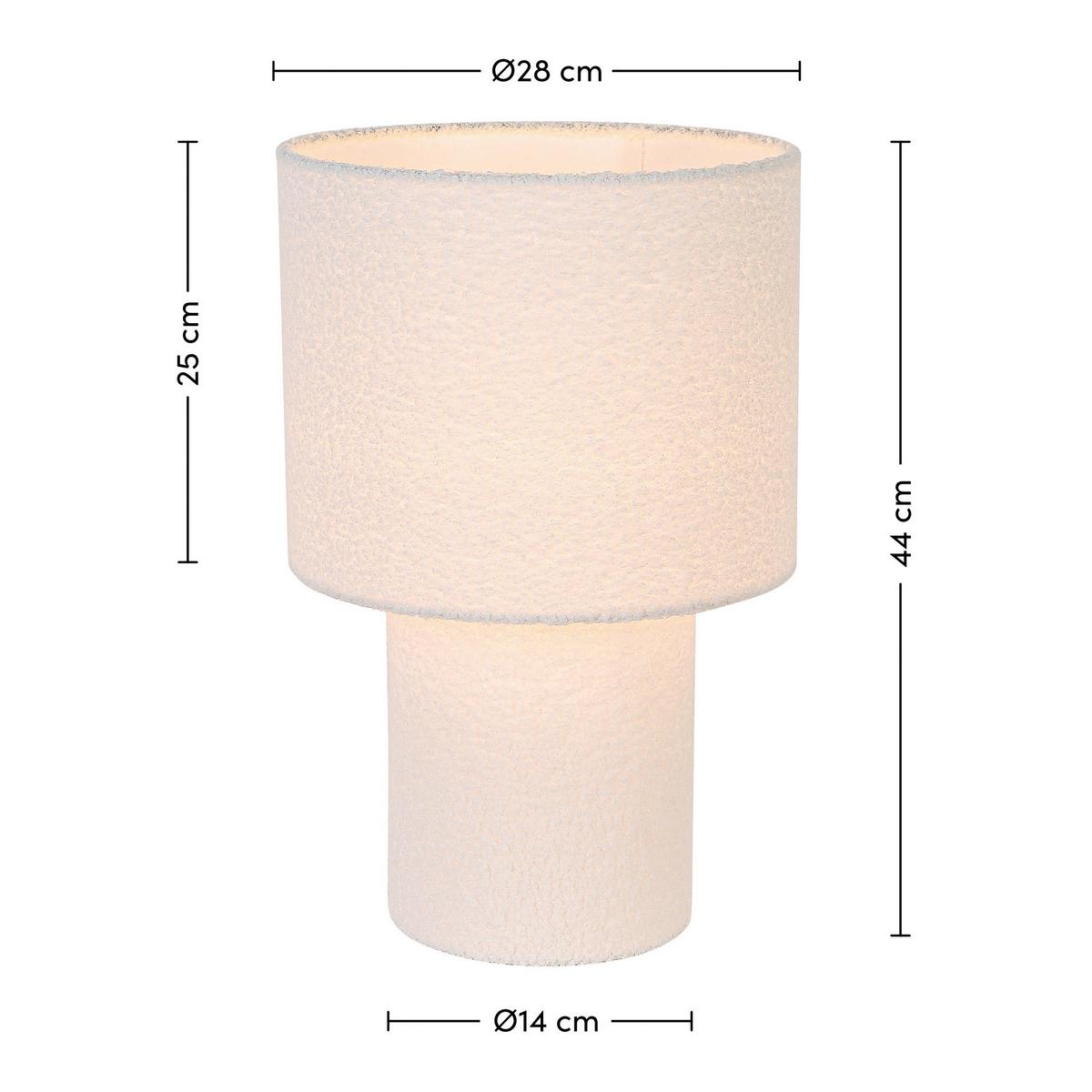 Tischleuchte Stofli Naturfarben/Weiß max. 40 Watt - Naturfarben/Weiß, MODERN, Kunststoff/Textil (28/44cm) - Mömax