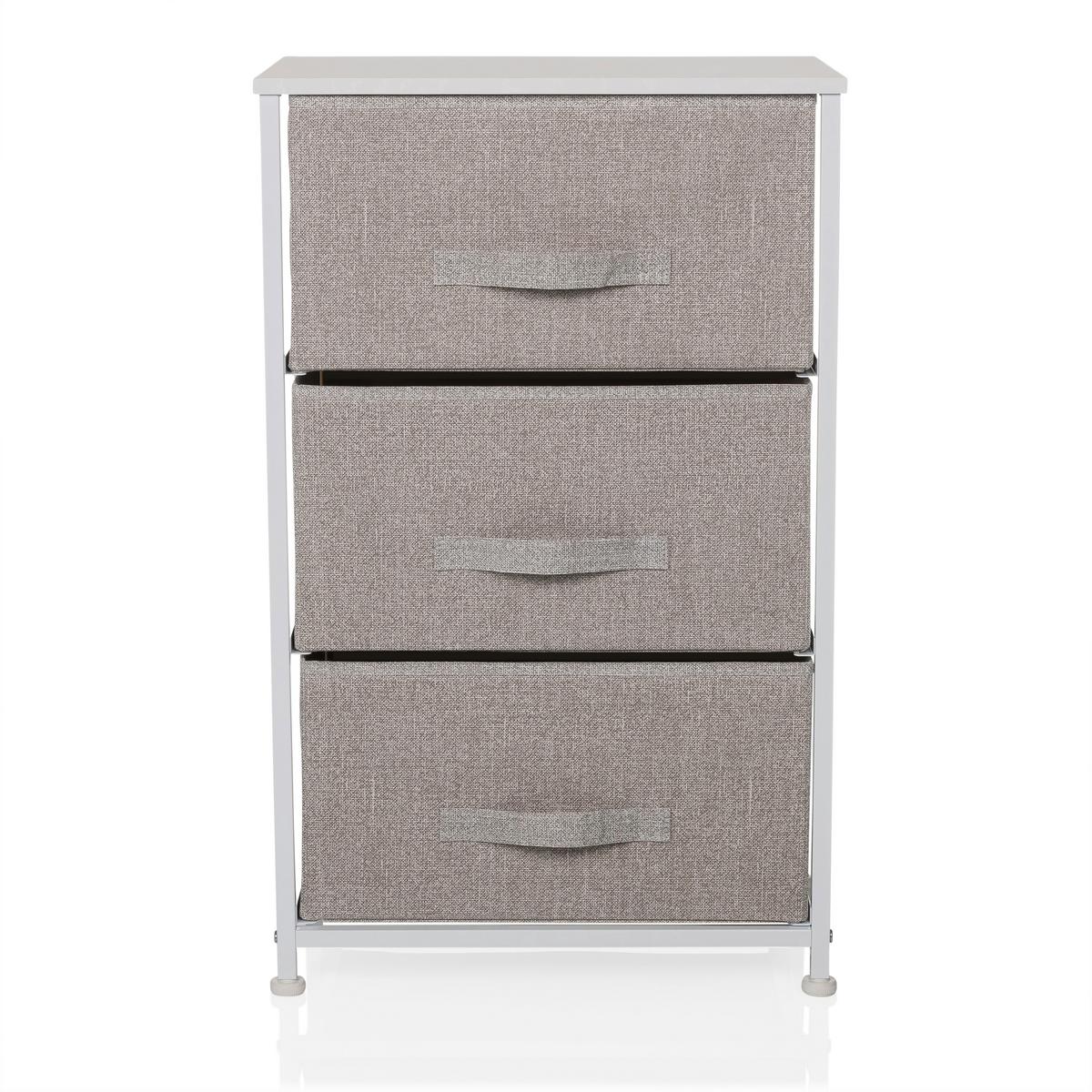 Komoda Foldress M, Siva - siva, Moderno, umetna masa/tekstil (45/73/30cm) - MID.YOU