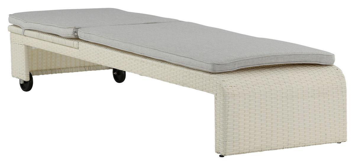 Sonnenliege London ca. 60x32x196 cm Weiß - Weiß, KONVENTIONELL, Kunststoff (60/32/196cm) - Gardenson