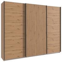 Ormar S Kliznim Vratima Andorra - hrast Artisan/crna, Moderno, drvni materijal/metal (300/216/65cm) - Modern Living