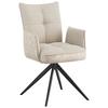 Armlehnstuhl Maya Beige - Beige/Schwarz, MODERN, Textil/Metall (59/89/65cm) - Premium Living