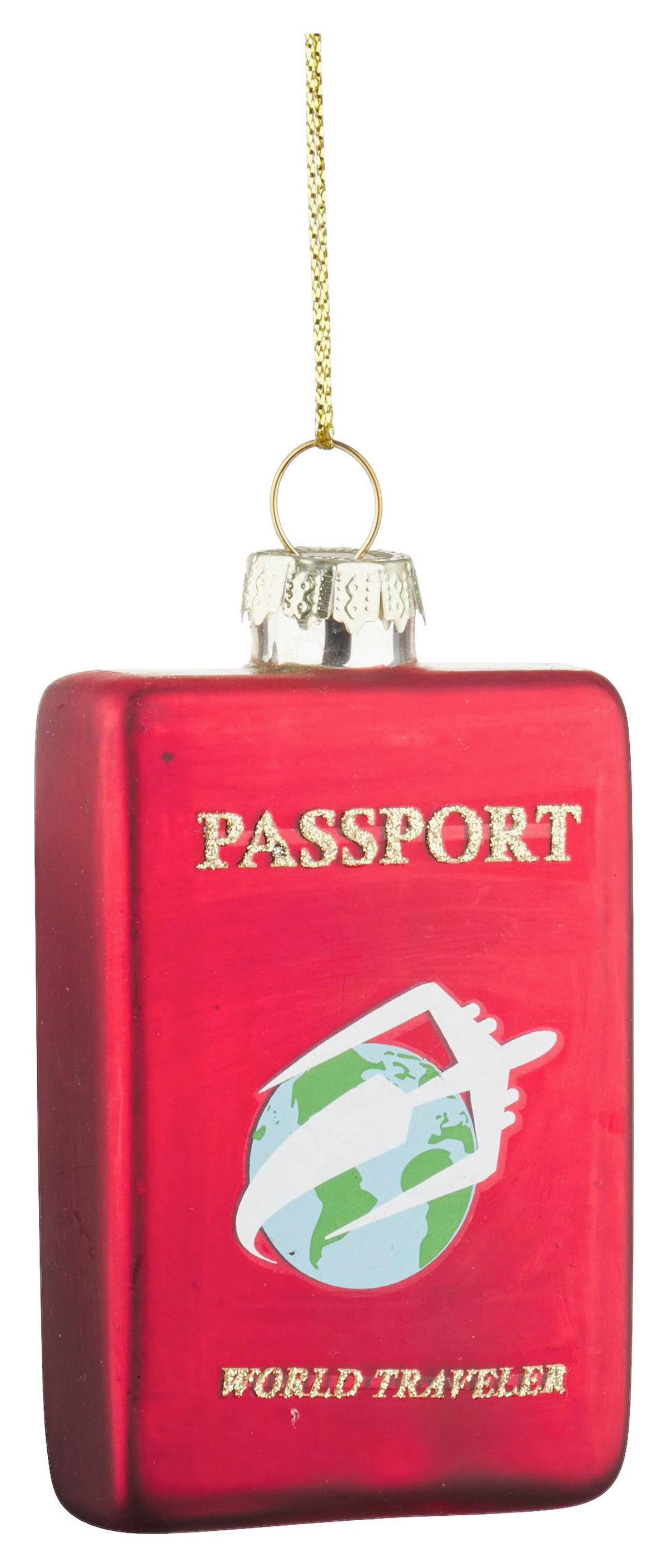 Obesek Za Božično Jelko Figures - zlate barve/rdeča, steklo (5/8,5/2cm) - Modern Living