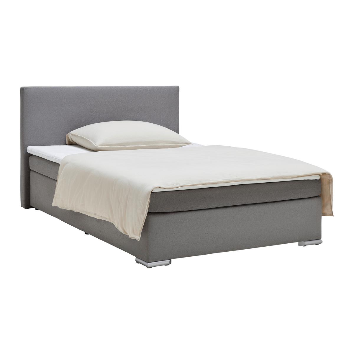 Boxspringbett Mira 2 Grau ca. 120x200cm - Grau, MODERN, Holz/Kunststoff (120/200cm) - Based