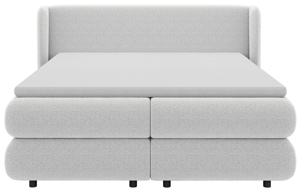 Boxspring Krevet Elodie - bijela/crna, Konvencionalno, tekstil/plastika (160/200cm) - Premium Living
